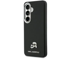 Dėklas Karl Lagerfeld Grained PU Leather K&amp;CH Heads phone case with MagSafe support for Samsung Galaxy S26+ juodas