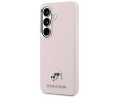 Dėklas Karl Lagerfeld Grained PU Leather K&amp;CH Heads phone case with MagSafe support for Samsung Galaxy S26 (S942) pink