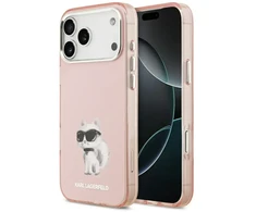 Karl Lagerfeld IML Aquarelle Choupette &amp; Logo MagSafe dėklas skirtas Apple iPhone 17 Pro rožinės spalvos