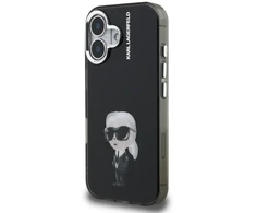 Karl Lagerfeld IML Aquarelle Karl dėklas Apple iPhone 16 juodos spalvos
