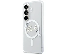 Dėklas Karl Lagerfeld IML Choupette Karl Script Logo Magnetic Case for iPhone Samsung Galaxy S26 Transparen...