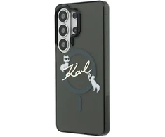 Dėklas Karl Lagerfeld IML Choupette Karl Script Logo Magnetic Case for iPhone Samsung Galaxy S26 Ultra Blac...