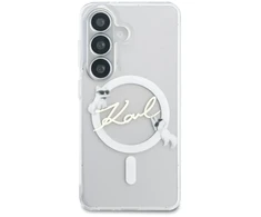 Dėklas Karl Lagerfeld IML Choupette Karl Script Logo Magnetic Case for iPhone Samsung Galaxy S26 Transparen...