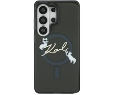 Dėklas Karl Lagerfeld IML Choupette Karl Script Logo Magnetic Case for iPhone Samsung Galaxy S26 Ultra Blac...