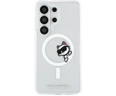 Dėklas Karl Lagerfeld IML Choupette Peekaboo Logo Magnetic Case for iPhone Samsung Galaxy S26 Ultra Transpa...