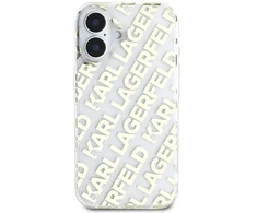 Karl Lagerfeld IML Electroplated Repeated Logo Apple iPhone 16 dėklas telefonui aukso spalvos
