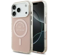 Karl Lagerfeld IML Karl RSG Logo MagSafe dėklas skirtas Apple iPhone 17 Pro rožinės spalvos