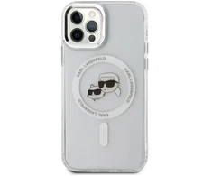 Karl Lagerfeld IML K&amp;CH Heads Metal Frame MagSafe Case for iPhone 12/12 Pro dėklas telefonui skaidrus