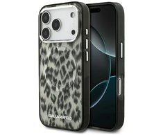 Karl Lagerfeld IML Leopard Pattern MagSafe Dėklas skirtas Apple iPhone 17 Pro rudos spalvos