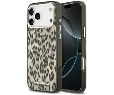 Karl Lagerfeld IML Leopard Pattern MagSafe dėklas skirtas Apple iPhone 17 Pro Max rudos spalvos