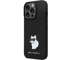 Dėklas Karl Lagerfeld KLHCP14XSMHCNPK case for iPhone 14 Pro Max 6.7" - juodas Silicone C Metal Pin