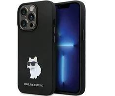 Dėklas Karl Lagerfeld KLHCP14XSMHCNPK case for iPhone 14 Pro Max 6.7" - juodas Silicone C Metal Pin