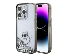 Dėklas Karl Lagerfeld KLHCP15LLKCNSK IPHONE 15 PRO 6.1 "TRANSPARENT HARDCASE LIQUID GLITTER CHUPETTE