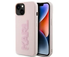 Dėklas Karl Lagerfeld KLHCP15M3DMBKCP iPhone 15 Plus | 14 Plus 6.7" rožinė|pink hardcase 3D Rubber Glitter Logo