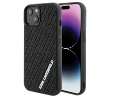 Dėklas Karl Lagerfeld KLHCP15S3DMKRLK 3D guminis telefono su daugybe logotipų sąvartėlis iPhone 15 juodas
