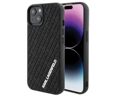 Apple iPhone 15 Karl Lagerfeld dėklas 3D Rubber Multi Logo (KLHCP15S3DMKRLK) juodos spalvos