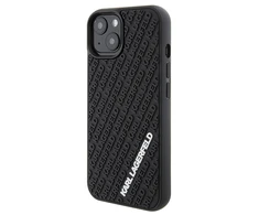 Apple iPhone 15 Karl Lagerfeld dėklas 3D Rubber Multi Logo (KLHCP15S3DMKRLK) juodos spalvos