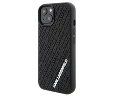 Dėklas Karl Lagerfeld KLHCP15S3DMKRLK 3D guminis telefono su daugybe logotipų sąvartėlis iPhone 15 juodas