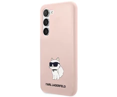 Samsung Galaxy S23 Plus Karl Lagerfeld silikoninis dėklas Choupette (KLHCS23MSNCHBCP) rožinės spalvos
