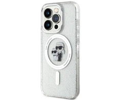 Apple iPhone 15 Pro Karl Lagerfeld dėklas Karl&Choupette Glitter MagSafe (KLHMP15LHGKCNOT) skaidrus