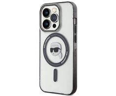 Apple iPhone 15 Pro Max Karl Lagerfeld dėklas IML Karl`s Head MagSafe (KLHMP15XHKHNOTK) skaidrus