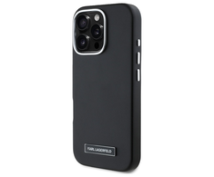 Karl Lagerfeld FW Metal Plate MagSafe - dėklas skirtas Apple iPhone 16 Pro juodas