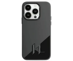 Karl Lagerfeld KLHMP16SSCMKMPCK Apple iPhone 16 6.1" dėklas telefonui juodos spalvos Silikoninis Shadow Metal Initial MagSafe