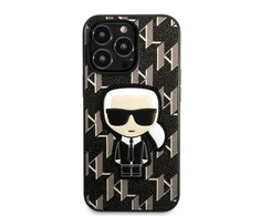 Apple iPhone 13 Pro Karl Lagerfeld dėklas Monogram Ikonik Patch juodos spalvos