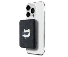 Karl Lagerfeld Powerbank indukcinis KLPB5FPGKSCHHK 16W 5000mAh juodos spalvos Choupette Head Pin MagSafe
