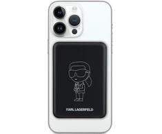 Karl Lagerfeld NFT Outline Ikonik MagSafe - Induction Power Bank 5000 mAh 15W MagSafe (juodas)