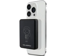 Karl Lagerfeld NFT Outline Ikonik MagSafe - Induction Power Bank 5000 mAh 15W MagSafe (juodas)
