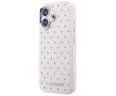 Dėklas Karl Lagerfeld PU Perforated Gold Dots phone case with MagSafe support for iPhone 17 pink