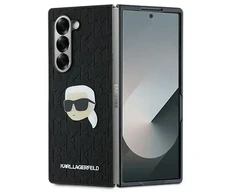 Karl Lagerfeld PU Saffiano Monogram Karl Head Samsung Galaxy Z Fold6 dėklas telefonui juodos spalvos