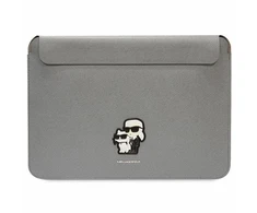 Nešiojamo kompiuterio krepšys 14" Karl Lagerfeld Saffiano Karl&amp;Choupette (KLCS14SAKCPMG) sidabrinės spalvos