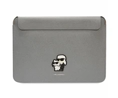 Nešiojamo kompiuterio krepšys 16" Karl Lagerfeld Saffiano Karl&amp;Choupette (KLCS16SAKCPMG) sidabrinės spalvos