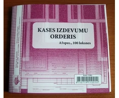 Kasos išlaidų orderis A5Vspec 100 lapų