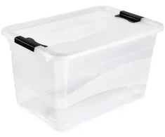 Keeeper Box with lid crystalbox Cornelia 59,5x39,5x34cm 52L transparent