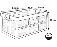Lumarko Folding box with load capacity iki 50kg Ben 54x37x28cm 45L light sidabrinis color (0610297160)