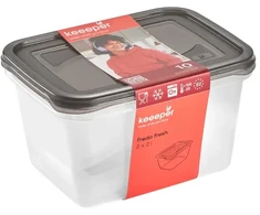 Stoneline Keeeper Food container set rectangular 2x2L Fredo "Fresh" transparent/crystal pilka