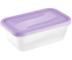 Stoneline Keeeper Food container set rectangular 2x3,3L Fredo "Fresh" transparent/light violetinė