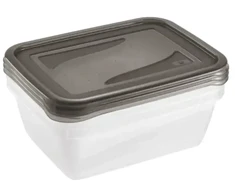 Stoneline Keeeper Food container set rectangular 3x1,25L Fredo "Fresh" transparent/crystal pilka