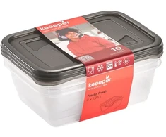 Stoneline Keeeper Food container set rectangular 3x1,25L Fredo "Fresh" transparent/crystal pilka