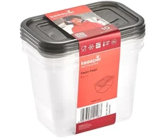 Keeeper Food container set rectangular 3x1L Fredo "Fresh" transparent/crystal pilka