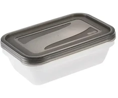 Stoneline Keeeper Food container set rectangular 3x2,4L Fredo "Fresh" transparent/crystal pilka