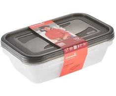 Stoneline Keeeper Food container set rectangular 3x2,4L Fredo "Fresh" transparent/crystal pilka