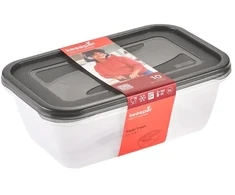 Keeeper Food container set rectangular 3x2,4L Fredo "Fresh" transparent/crystal pilka