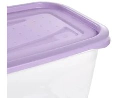 Stoneline Keeeper Food container set rectangular 4x0,75L Fredo "Fresh" transparent/light violetinė
