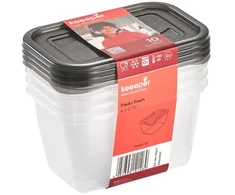 Stoneline Keeeper Food container set rectangular 4x0,75L Fredo "Fresh" transparent/crystal pilka