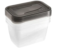 Stoneline Keeeper Food container set rectangular 4x0,75L Fredo "Fresh" transparent/crystal pilka