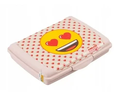 Keeeper Food storage container deco-click-box mini 0.5L Carla "Emoji Hearts" 17x13x3.5cm pink